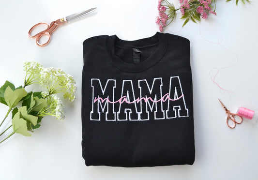 MAMA Double Embroidered Crewneck